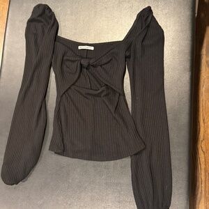 Reformation, black bubble sleeve